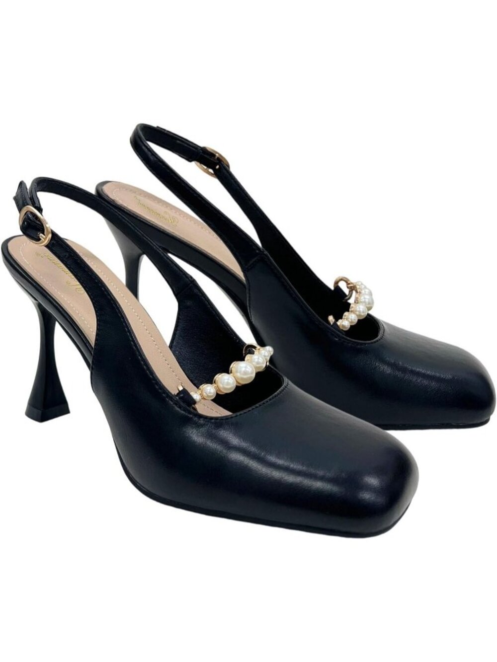 Women's Black Faux Leather Comfortable Classic Daily Wear High Heels